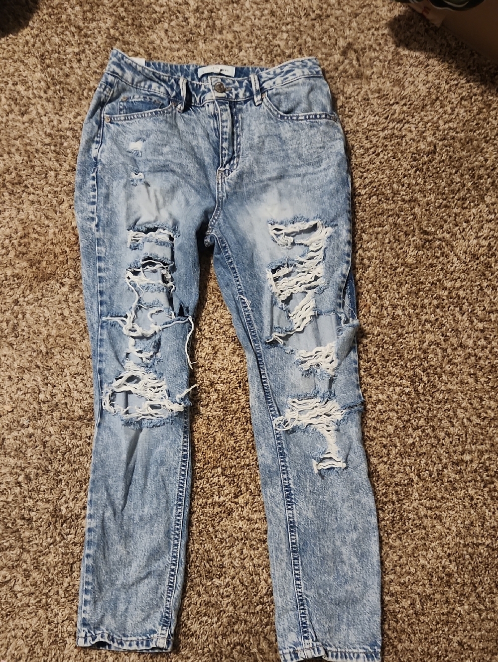 Almost Famous Light Blue Ripped Skinny Jeans